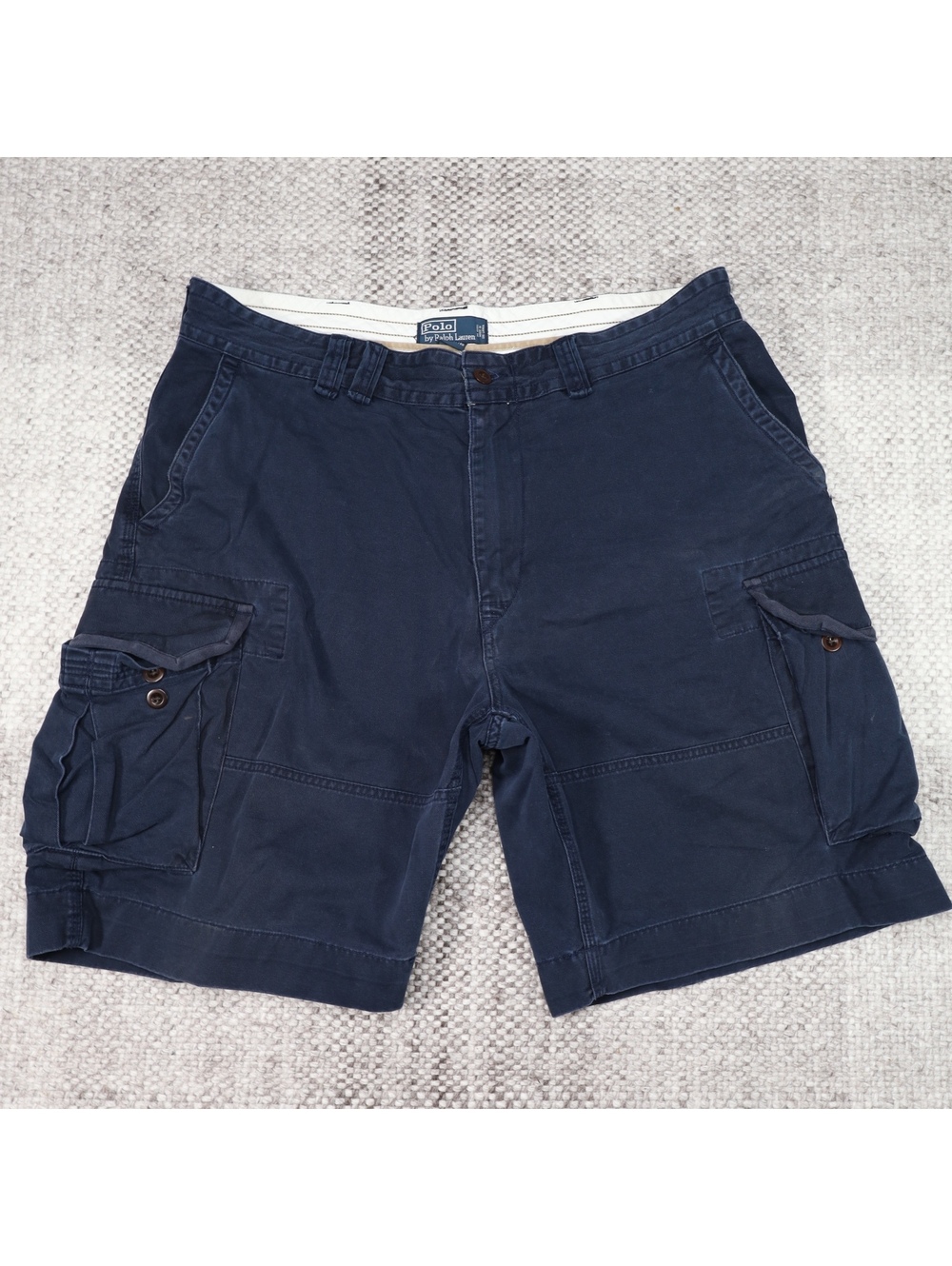 Vintage Polo Ralph Lauren Cargo Chino Shorts Navy Classic Fit Men’s 38 Utility